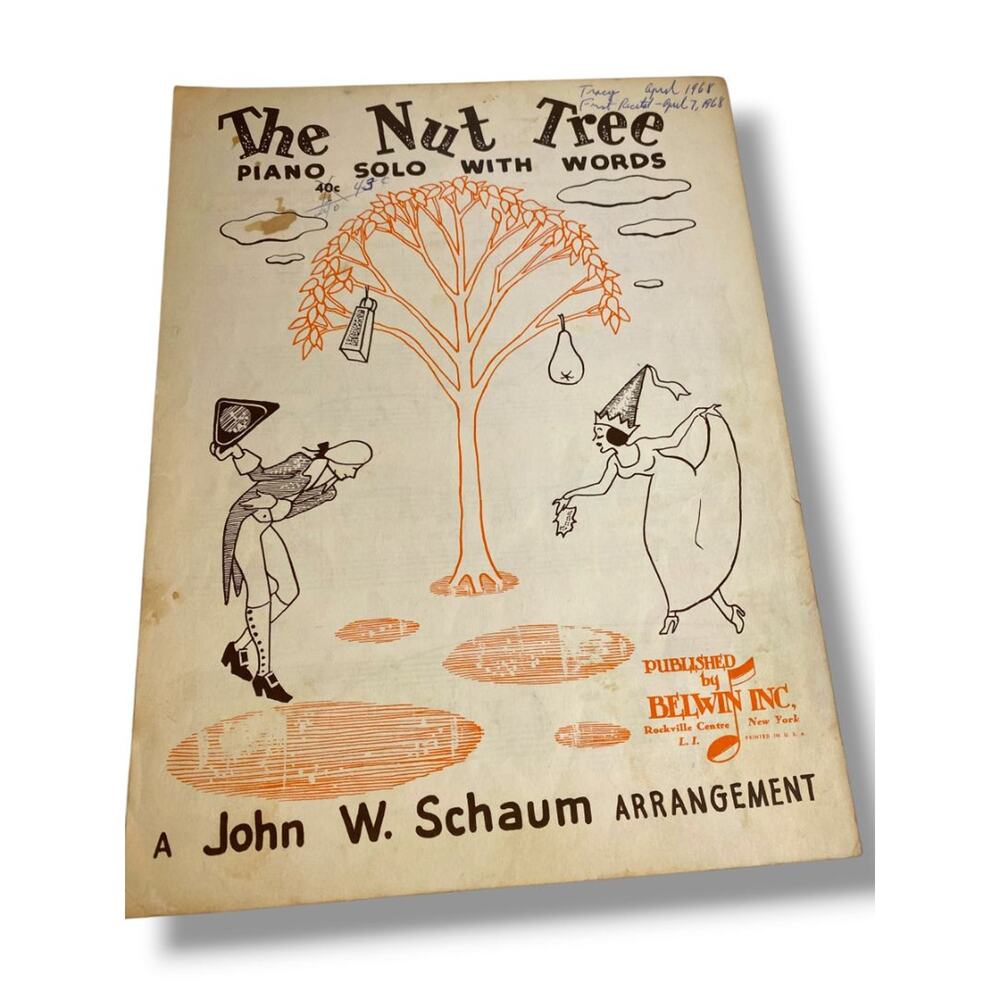 1951 The Nut Tree Sheet Music John W Schaum Piano Solo with Words Belwin
